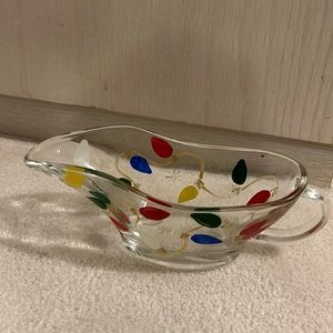 Anchor Hocking Christmas Lights gravy boat